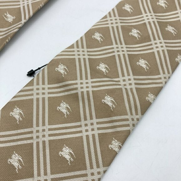 BURBERRY LONDON Burberry London Tie Plaid Horse Mark 100% Silk - Picture 8 of 10
